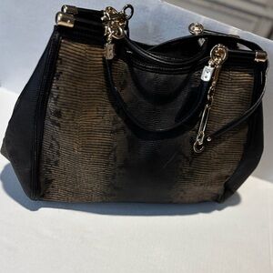 COACH limited edition handbag. Black w/slight gold shimmer. Gold hardware